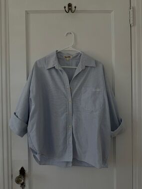 Djerf Avenue Blue Stripe Breezy Button Down